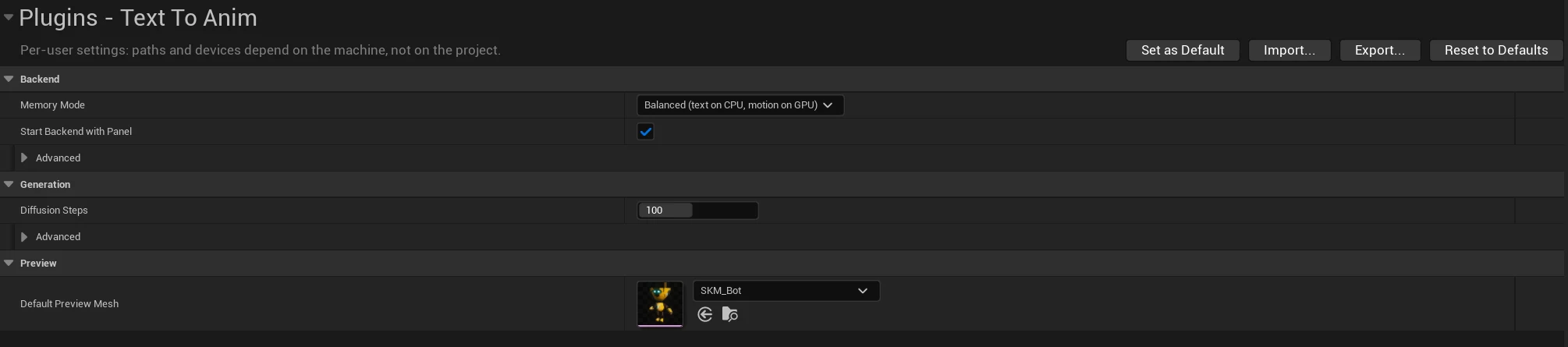 Editor Preferences > Plugins > Text To Anim